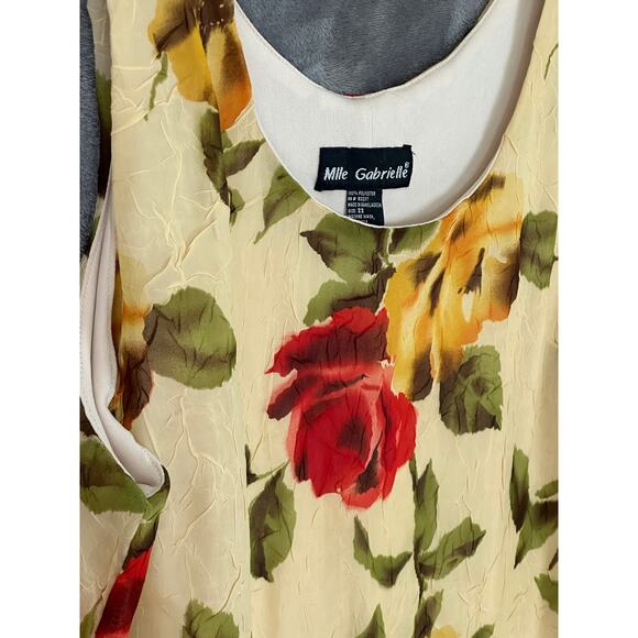 Mlle Gabrielle long gown women's lined polyester floral evening gown size 22 - Picture 8 of 8